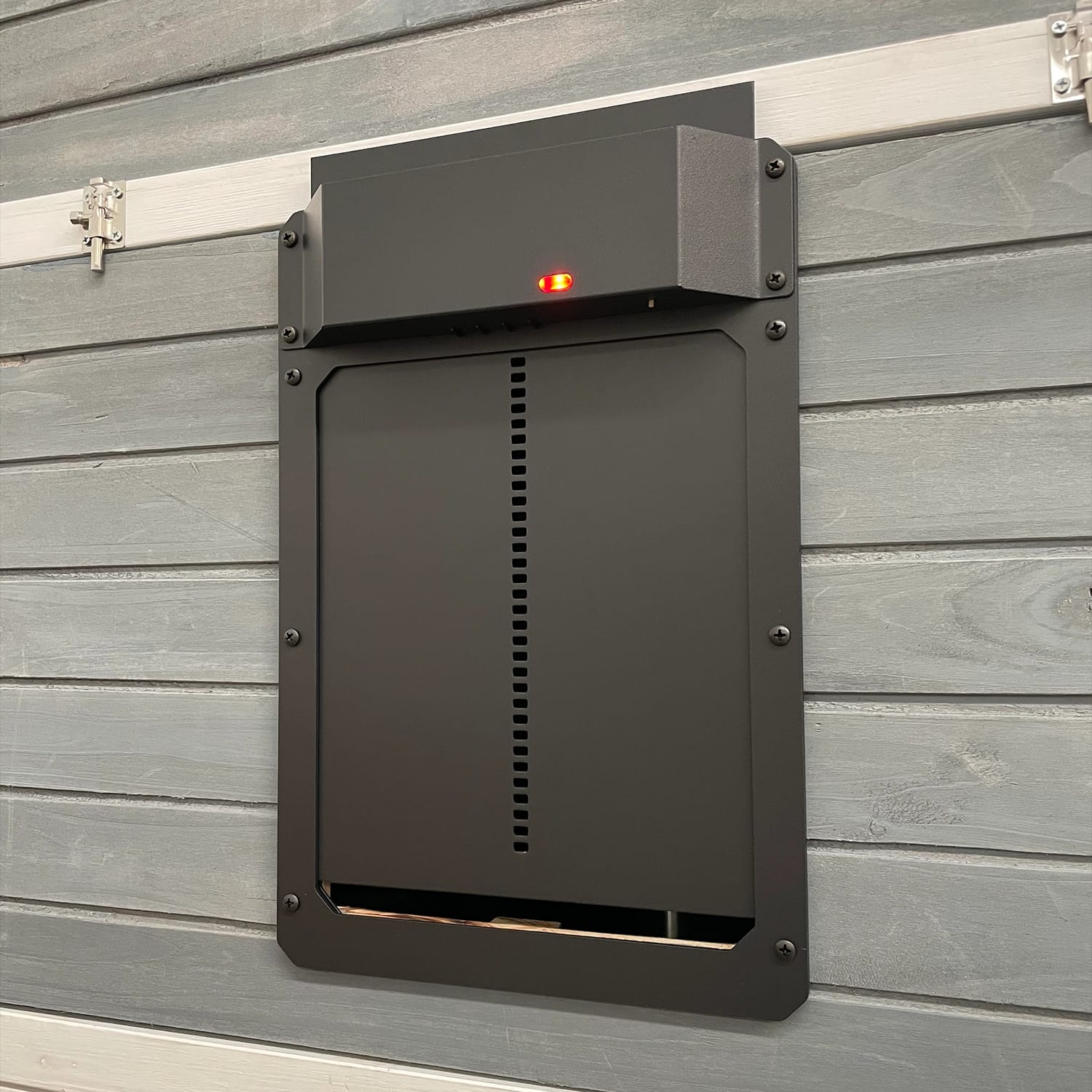 CoopGuard Starter installed on chicken coop